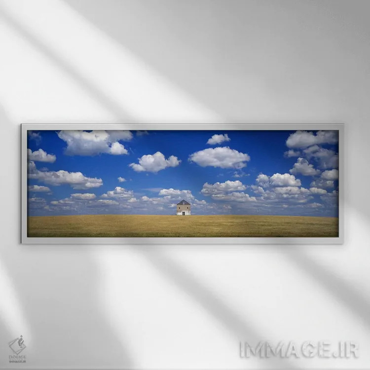 تابلو Grant County, Minnesota, USA,منظره روستایی ابری، شهرستان گرانت، مینهسوتا، آمریکا اثر پانورامیک ایمجز (استودیو عکاسی عریض) - نمای قابدار سفید