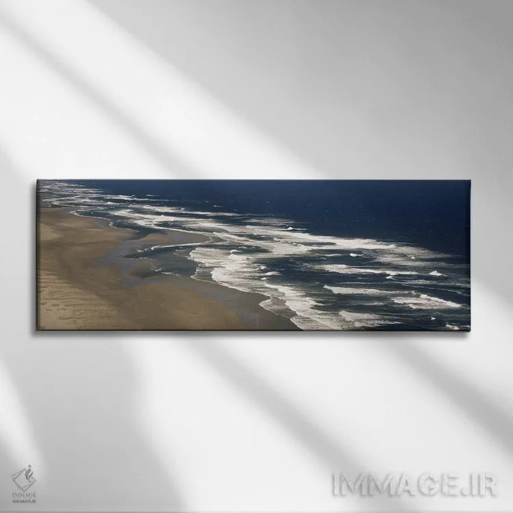 تابلو Florence, Lane County, Oregon, USA,نمای هوایی از موجهای برخوردکننده به ساحل، فلورانس، شهرستان لین، اورگان، آمریکا اثر پانورامیک ایمجز (استودیو عکاسی عریض) - نمای روبهرو روی دیوار