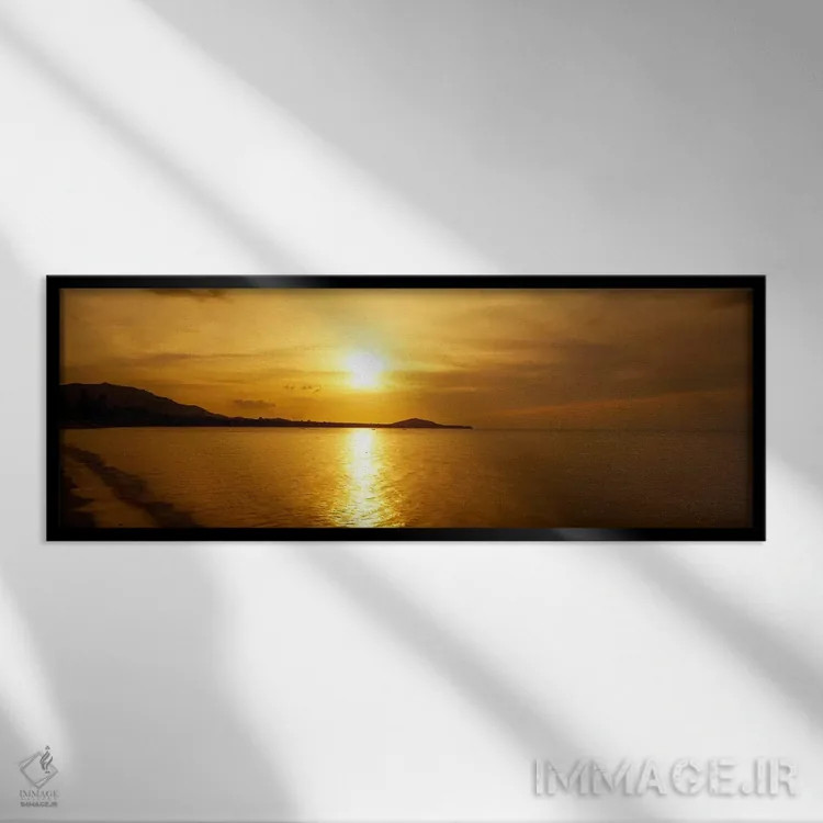 تابلو Ko Samui, Thailand,غروب آفتاب بر فراز دریا، کو سامویی، تایلند اثر پانورامیک ایمجز (استودیو عکاسی عریض) - نمای قابدار مشکی