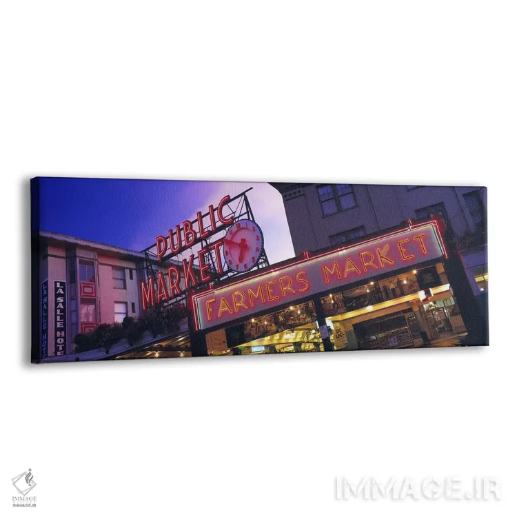 تابلو بازار عمومی سیاتل، واشینگتن، آمریکا اثر پانورامیک ایمجز (استودیو عکاسی عریض) - نمای پرسپکتیو محصول