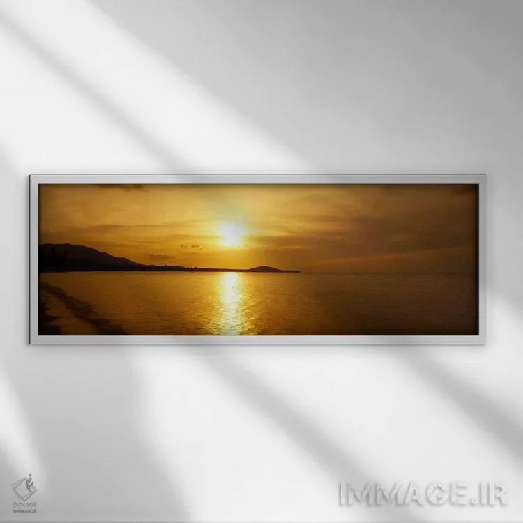 تابلو Ko Samui, Thailand,غروب آفتاب بر فراز دریا، کو سامویی، تایلند اثر پانورامیک ایمجز (استودیو عکاسی عریض) - نمای قابدار سفید