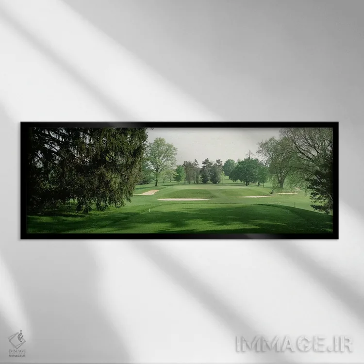 تابلو Baltimore Country Club, Maryland, USA,تله شنی در زمین گلف، باشگاه گلف کانتری بالتیمور، مریلند، آمریکا اثر پانورامیک ایمجز (استودیو عکاسی عریض) - نمای قابدار مشکی