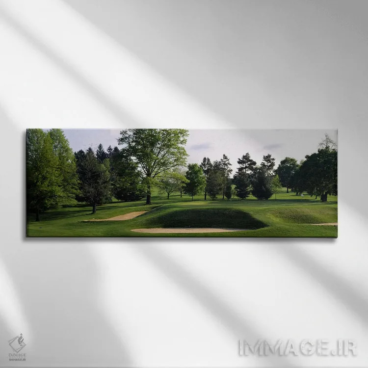 تابلو Baltimore Country Club, Baltimore, Maryland, USA #2,تلههای شنی در زمین گلف، باشگاه گلف کانتری بالتیمور، بالتیمور، مریلند، آمریکا (شماره ۲) اثر پانورامیک ایمجز (استودیو عکاسی عریض) - نمای روبهرو روی دیوار