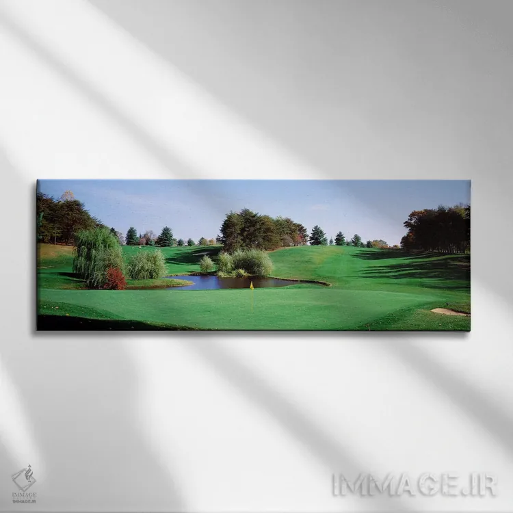 تابلو Baltimore Country Club, Baltimore, Maryland, USA,برکه در زمین گلف، باشگاه گلف کانتری بالتیمور، بالتیمور، مریلند، آمریکا اثر پانورامیک ایمجز (استودیو عکاسی عریض) - نمای روبهرو روی دیوار