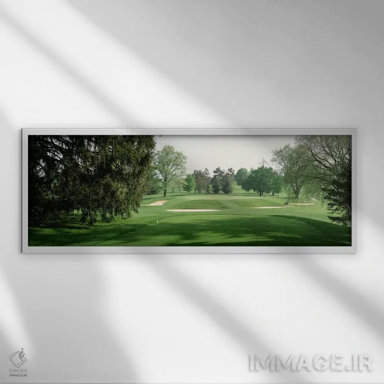 تابلو Baltimore Country Club, Maryland, USA,تله شنی در زمین گلف، باشگاه گلف کانتری بالتیمور، مریلند، آمریکا اثر پانورامیک ایمجز (استودیو عکاسی عریض) - نمای قابدار سفید