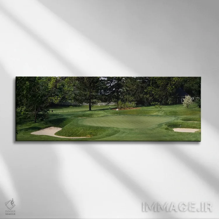 تابلو Baltimore Country Club, Baltimore, Maryland, USA,تلههای شنی در زمین گلف، باشگاه گلف کانتری بالتیمور، بالتیمور، مریلند، آمریکا اثر پانورامیک ایمجز (استودیو عکاسی عریض) - نمای روبهرو روی دیوار