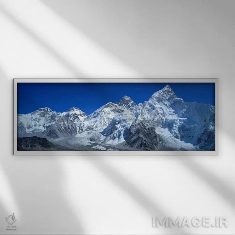تابلو Khumbu Region, Nepal,هیمالیا، منطقه خمبو، نپال اثر پانورامیک ایمجز (استودیو عکاسی عریض) - نمای قابدار سفید