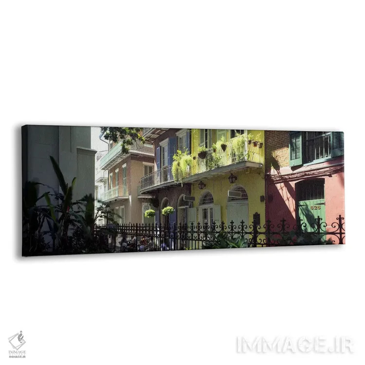 تابلو New Orleans, Louisiana, USA,ساختمانها در امتداد بنبست دزدان دریایی، نیواورلئان، لوئیزیانا، آمریکا اثر پانورامیک ایمجز (استودیو عکاسی عریض) - نمای پرسپکتیو محصول