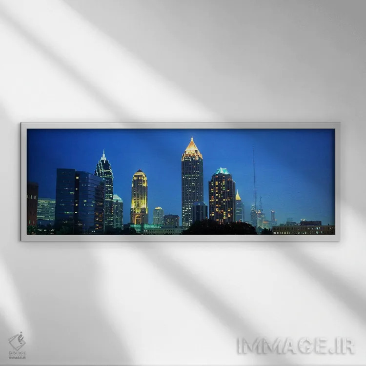 تابلو افق شهری آتلانتا، جورجیا، آمریکا اثر پانورامیک ایمجز (استودیو عکاسی عریض) - نمای قابدار سفید
