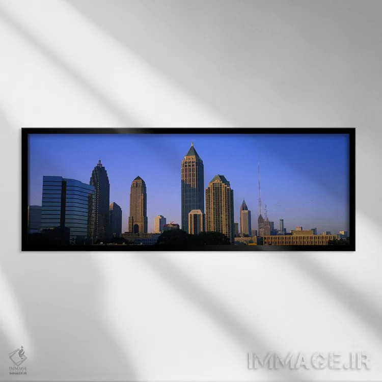 تابلو Atlanta, Georgia, USA,ساختمانها در شهر، آتلانتا، جورجیا، آمریکا اثر پانورامیک ایمجز (استودیو عکاسی عریض) - نمای قابدار مشکی