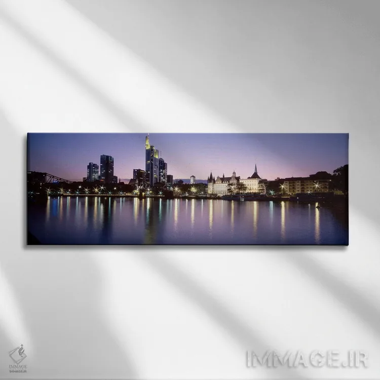 تابلو Frankfurt, Germany,درخشش شبانه، فرانکفورت، آلمان اثر پانورامیک ایمجز (استودیو عکاسی عریض) - نمای روبهرو روی دیوار