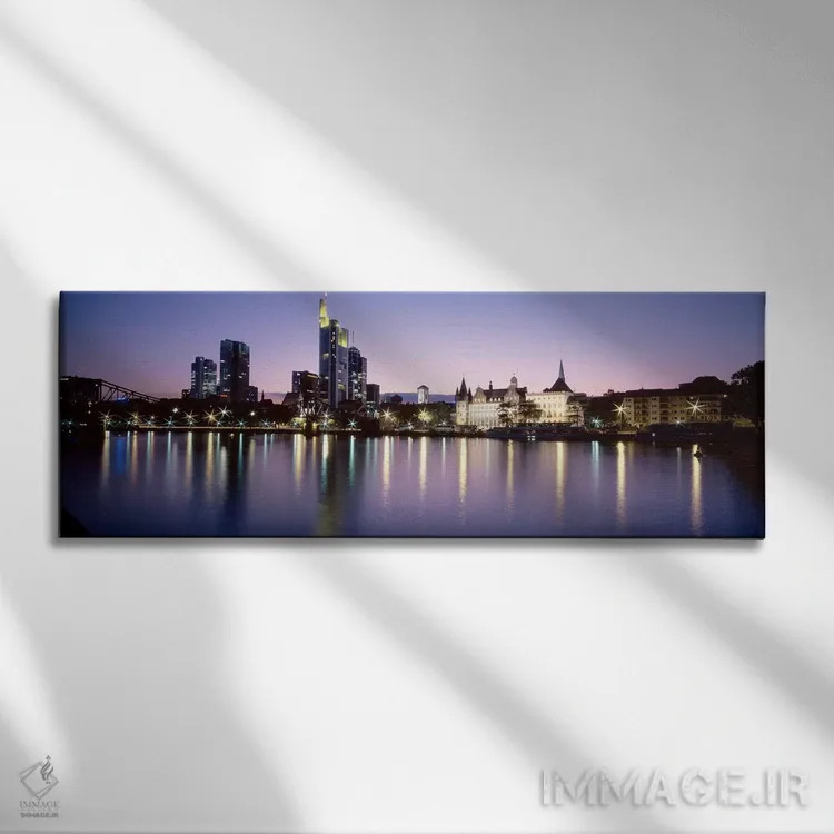 تابلو Frankfurt, Germany,درخشش شبانه، فرانکفورت، آلمان اثر پانورامیک ایمجز (استودیو عکاسی عریض) - نمای روبهرو روی دیوار