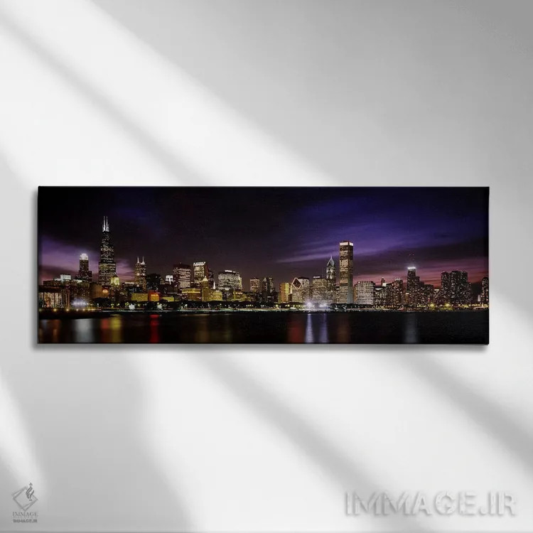 تابلو Chicago, Illinois, USA,منظره افق مرکز شهر (شماره ۳)، شیکاگو، ایلینوی، آمریکا اثر پانورامیک ایمجز (استودیو عکاسی عریض) - نمای روبهرو روی دیوار