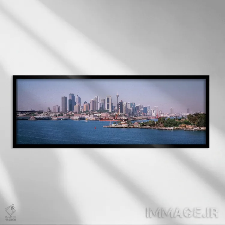 تابلو افق سیدنی، استرالیا اثر پانورامیک ایمجز (استودیو عکاسی عریض) - نمای قابدار مشکی