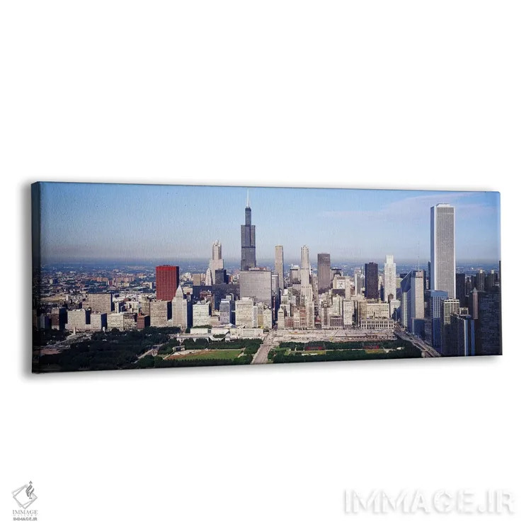 تابلو Chicago, Illinois, USA,نمای هوایی از ساختمانها در شهر، شیکاگو، ایلینوی، آمریکا اثر پانورامیک ایمجز (استودیو عکاسی عریض) - نمای پرسپکتیو محصول