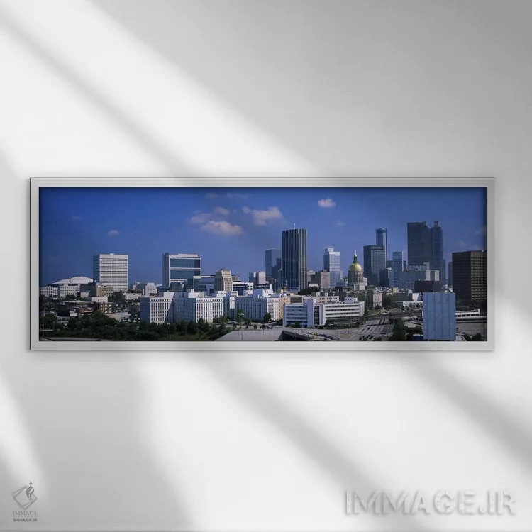 تابلو Atlanta, Georgia, USA #3,آسمانخراشها در شهر، آتلانتا، جورجیا، آمریکا (شماره ۳) اثر پانورامیک ایمجز (استودیو عکاسی عریض) - نمای قابدار سفید