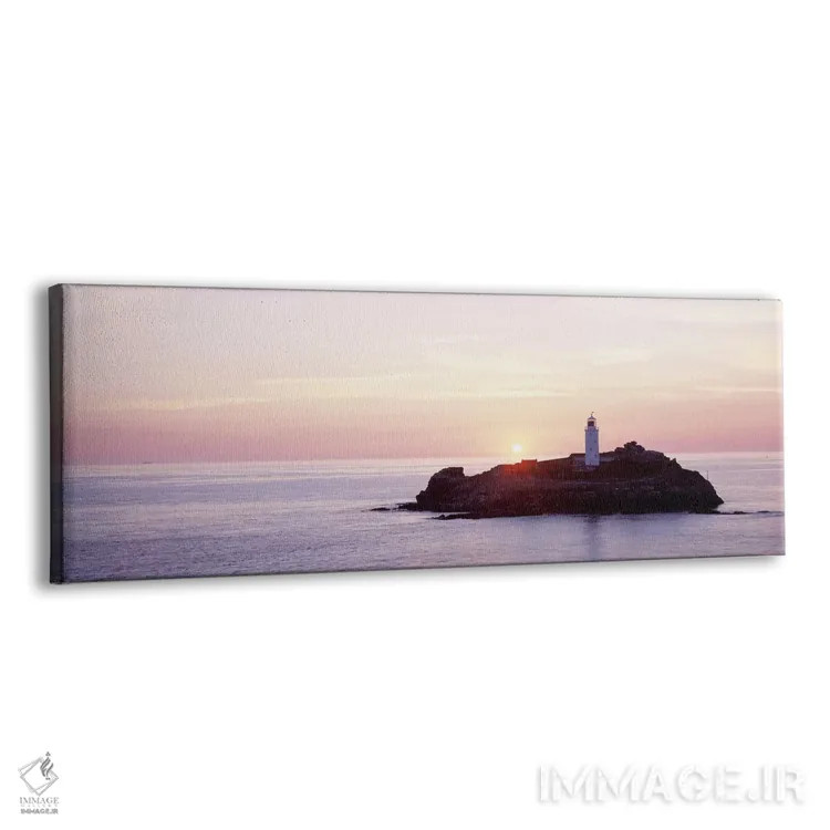 تابلو Godrevy Lighthouse, Cornwall, England, United Kingdom,غروب آفتاب، فانوس دریایی گودروی، کورنوال، انگلستان، بریتانیا اثر پانورامیک ایمجز (استودیو عکاسی عریض) - نمای پرسپکتیو محصول