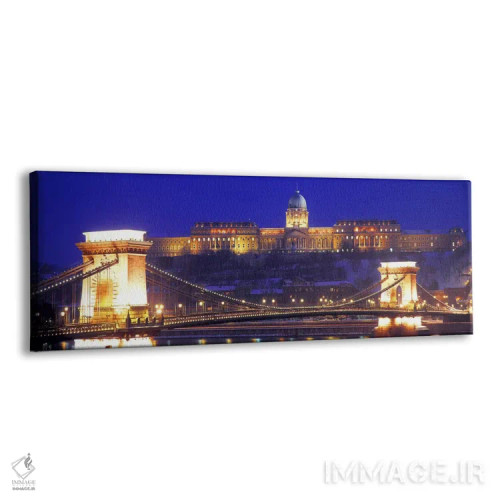 تابلو Budapest, Hungary,قلعه بودا (کاخ سلطنتی) با پل زنجیرهای سچنی در پیشزمینه، بوداپست، مجارستان اثر پانورامیک ایمجز (استودیو عکاسی عریض) - نمای پرسپکتیو محصول