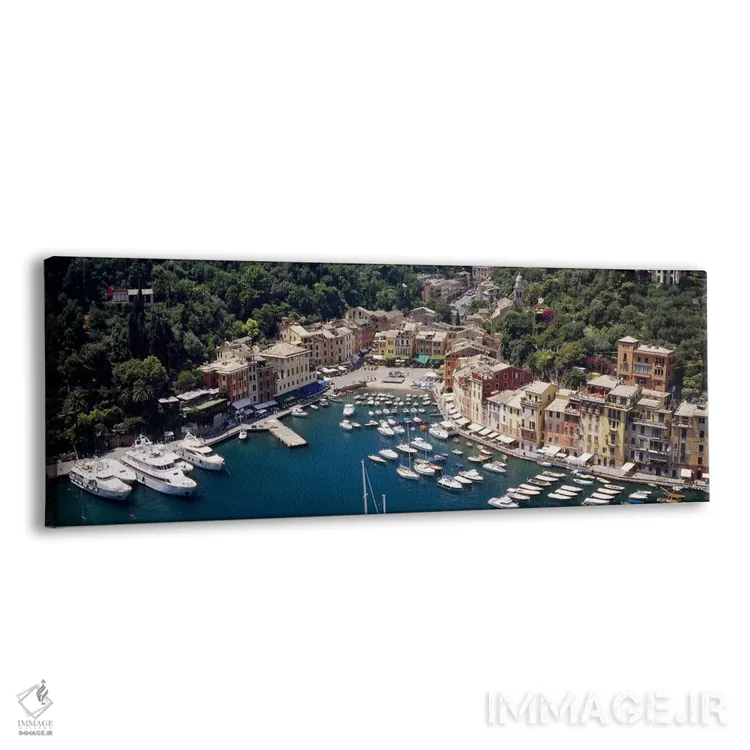 تابلو Portofino, Genoa, Italian Riviera, Italy,نمای هوایی بندر، پورتوفینو، جنوا، ریویرا ایتالیا، ایتالیا اثر پانورامیک ایمجز (استودیو عکاسی عریض) - نمای پرسپکتیو محصول