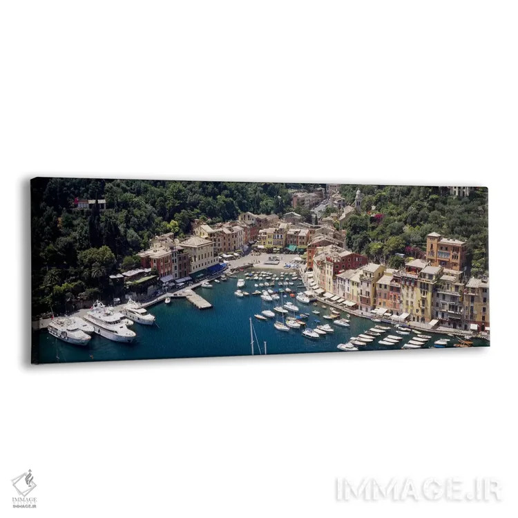 تابلو Portofino, Genoa, Italian Riviera, Italy,نمای هوایی بندر، پورتوفینو، جنوا، ریویرا ایتالیا، ایتالیا اثر پانورامیک ایمجز (استودیو عکاسی عریض) - نمای پرسپکتیو محصول