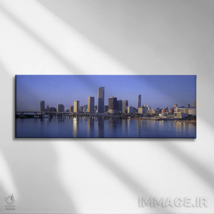 تابلو افق میامی، فلوریدا، آمریکا اثر پانورامیک ایمجز (استودیو عکاسی عریض) - نمای روبهرو روی دیوار
