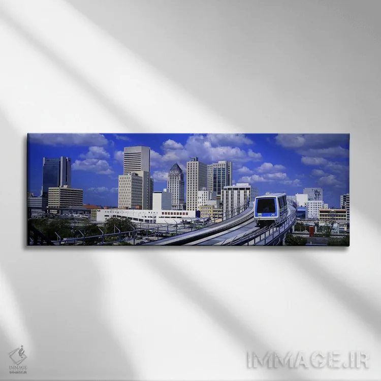 تابلو USA,قطار شاتل مترو موور، میامی، فلوریدا، آمریکا اثر پانورامیک ایمجز (استودیو عکاسی عریض) - نمای روبهرو روی دیوار