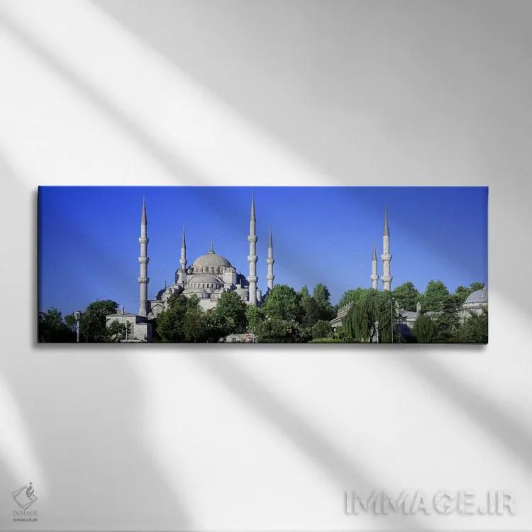 تابلو مسجد آبی، استانبول، ترکیه اثر پانورامیک ایمجز (استودیو عکاسی عریض) - نمای روبهرو روی دیوار