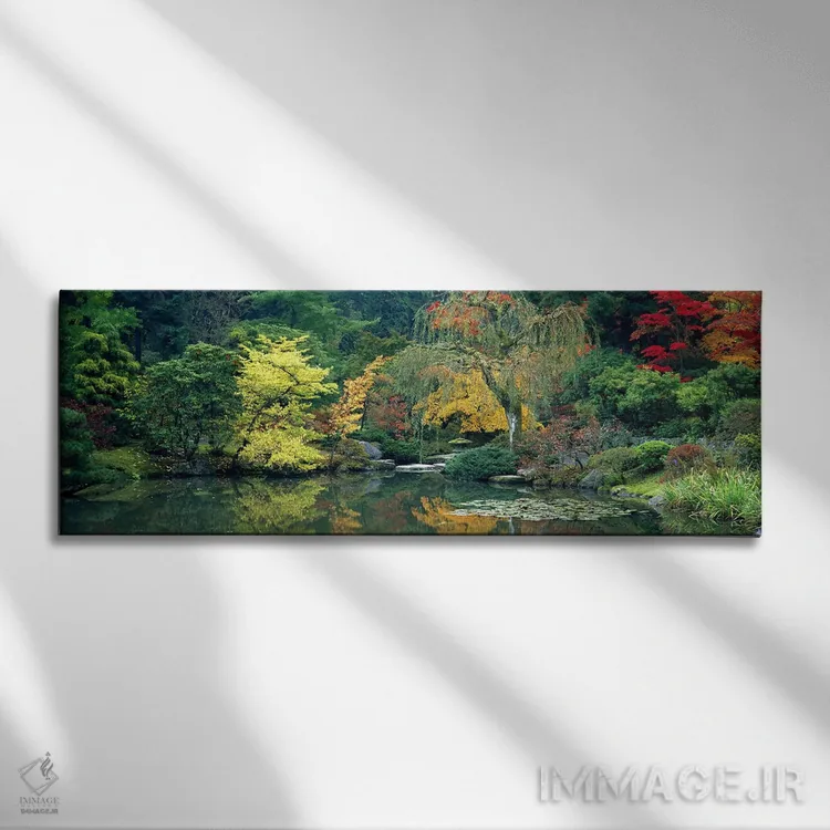 تابلو باغ ژاپنی سیاتل واشنگتن آمریکا اثر پانورامیک ایمجز (استودیو عکاسی عریض) - نمای روبهرو روی دیوار