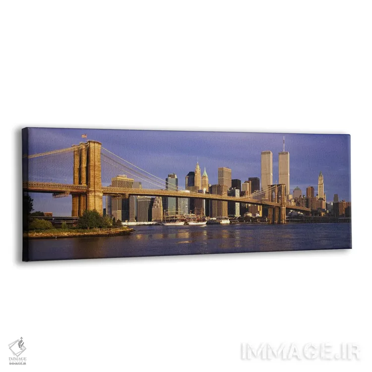 تابلو New York City, New York, USA,پل بروکلین و افق منهتن، شهر نیویورک، آمریکا اثر پانورامیک ایمجز (استودیو عکاسی عریض) - نمای پرسپکتیو محصول