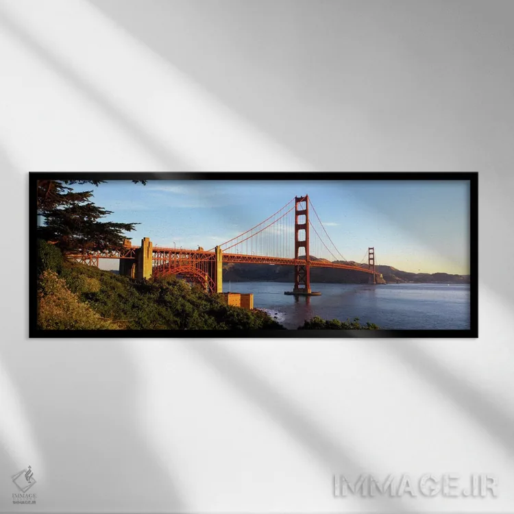 تابلو California, San Francisco, Golden Gate Bridge,آمریکا، کالیفرنیا، سانفرانسیسکو، پل گلدن گیت اثر پانورامیک ایمجز (استودیو عکاسی عریض) - نمای قابدار مشکی