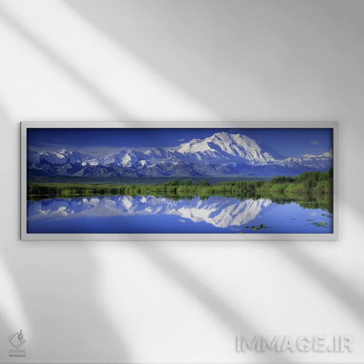 تابلو Denali National Park & Preserve, Alaska, USA,دنالی (کوه مککینلی)، پارک ملی دنالی، آلاسکا، آمریکا اثر پانورامیک ایمجز (استودیو عکاسی عریض) - نمای قابدار سفید