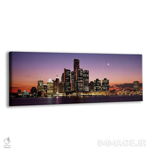 تابلو افق شبانه دیترویت، میشیگان، آمریکا اثر پانورامیک ایمجز (استودیو عکاسی عریض) - نمای پرسپکتیو محصول
