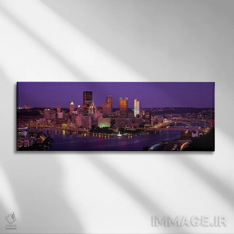 تابلو غروب پیتسبورگ، پنسیلوانیا، آمریکا اثر پانورامیک ایمجز (استودیو عکاسی عریض) - نمای روبهرو روی دیوار
