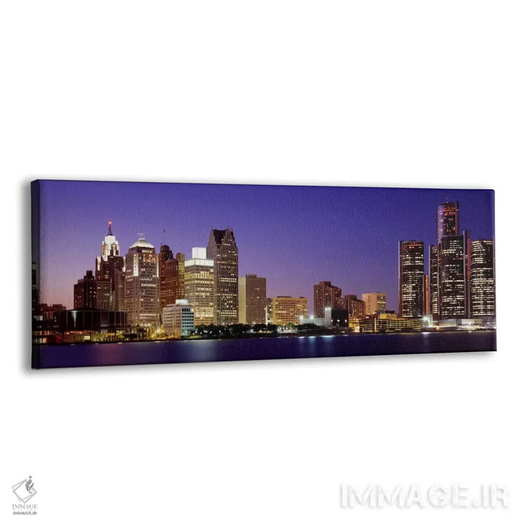 تابلو Michigan, USA,غروب دیترویت، میشیگان، آمریکا اثر پانورامیک ایمجز (استودیو عکاسی عریض) - نمای پرسپکتیو محصول