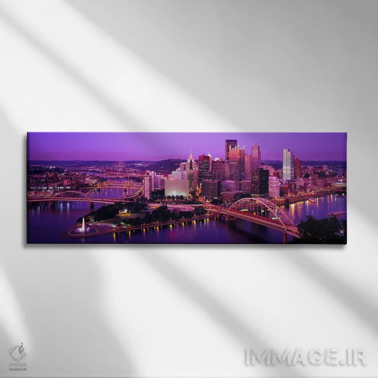 تابلو Pennsylvania, USA,غروب پیتسبورگ، پنسیلوانیا، آمریکا اثر پانورامیک ایمجز (استودیو عکاسی عریض) - نمای روبهرو روی دیوار