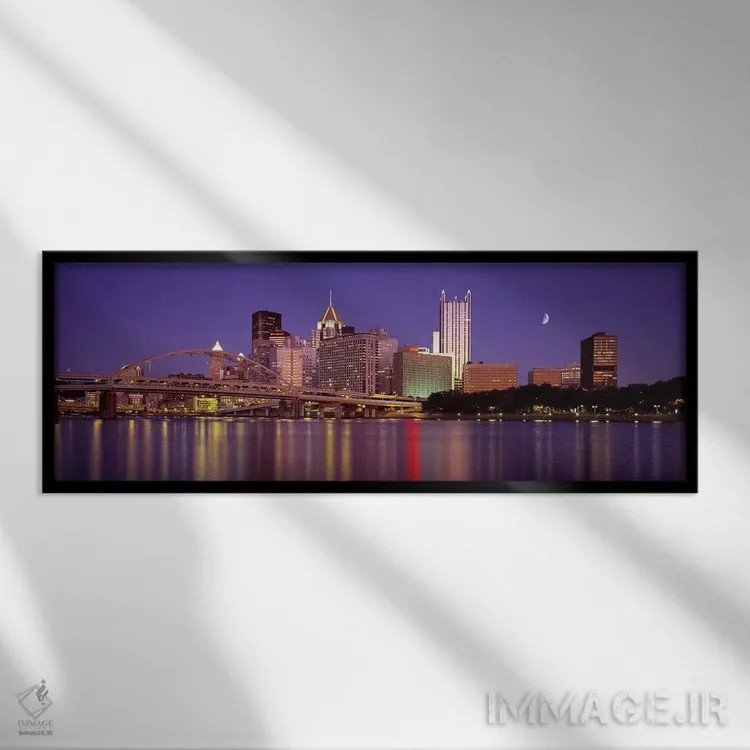 تابلو Pittsburgh, Pennsylvania, USA,رودخانه الگینی، پیتسبورگ، پنسیلوانیا، آمریکا اثر پانورامیک ایمجز (استودیو عکاسی عریض) - نمای قابدار مشکی