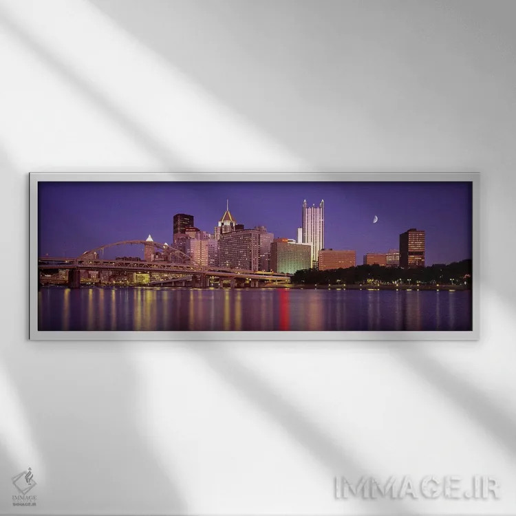 تابلو Pittsburgh, Pennsylvania, USA,رودخانه الگینی، پیتسبورگ، پنسیلوانیا، آمریکا اثر پانورامیک ایمجز (استودیو عکاسی عریض) - نمای قابدار سفید