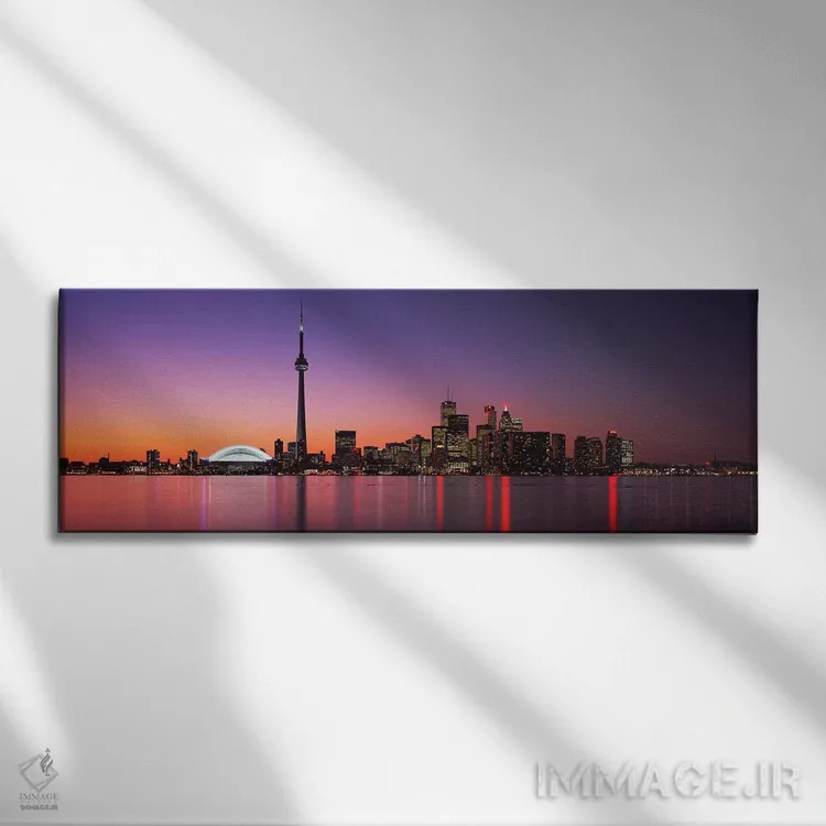 تابلو Toronto, Ontario, Canada,افق شبانه مرکز شهر تورنتو، انتاریو، کانادا اثر پانورامیک ایمجز (استودیو عکاسی عریض) - نمای روبهرو روی دیوار