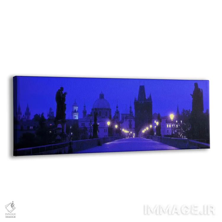تابلو Prague, Czech Republic,پل چارلز در شب، پراگ، جمهوری چک اثر پانورامیک ایمجز (استودیو عکاسی عریض) - نمای پرسپکتیو محصول