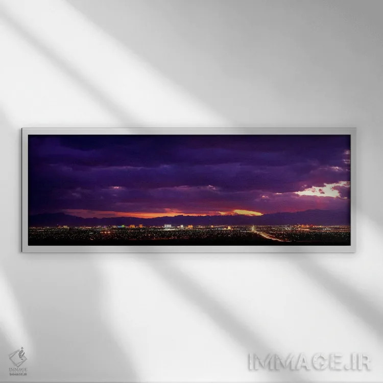 تابلو Las Vegas, Nevada, USA,طوفان، لاس وگاس، نوادا، آمریکا اثر پانورامیک ایمجز (استودیو عکاسی عریض) - نمای قابدار سفید