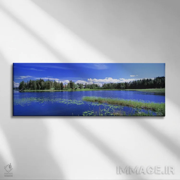 تابلو Finnish Lakeland, Finland,چشمانداز آفتابی روزانه، منطقه دریاچههای فنلاند، فنلاند اثر پانورامیک ایمجز (استودیو عکاسی عریض) - نمای روبهرو روی دیوار