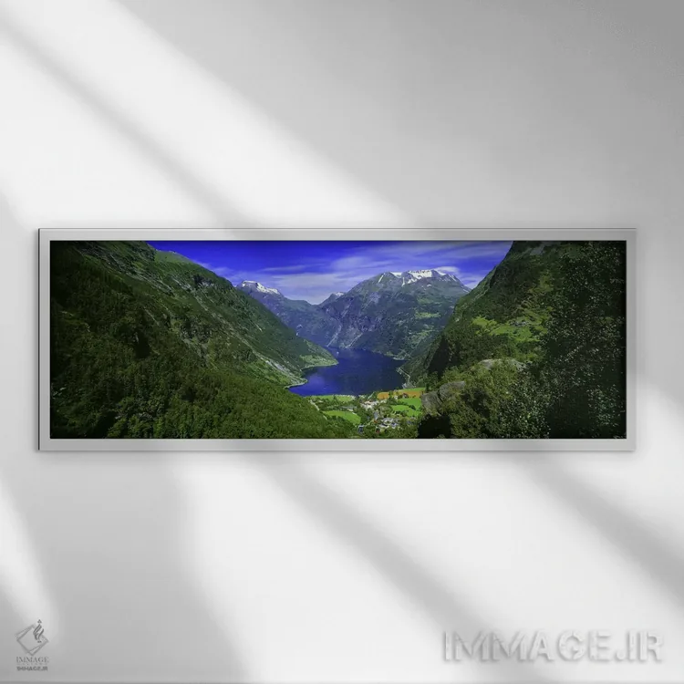 تابلو Sunnmore Region, More Og Romsdal, Norway,فیورد گِیرانگر، منطقه سونمور، مور او رومسدال، نروژ اثر پانورامیک ایمجز (استودیو عکاسی عریض) - نمای قابدار سفید