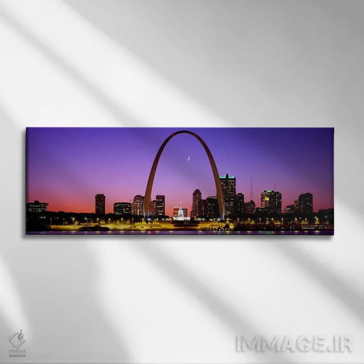 تابلو St. Louis, Missouri, USA,طاق نماباور سنت لوئیس و افق مرکز شهر، میسوری، آمریکا اثر پانورامیک ایمجز (استودیو عکاسی عریض) - نمای روبهرو روی دیوار
