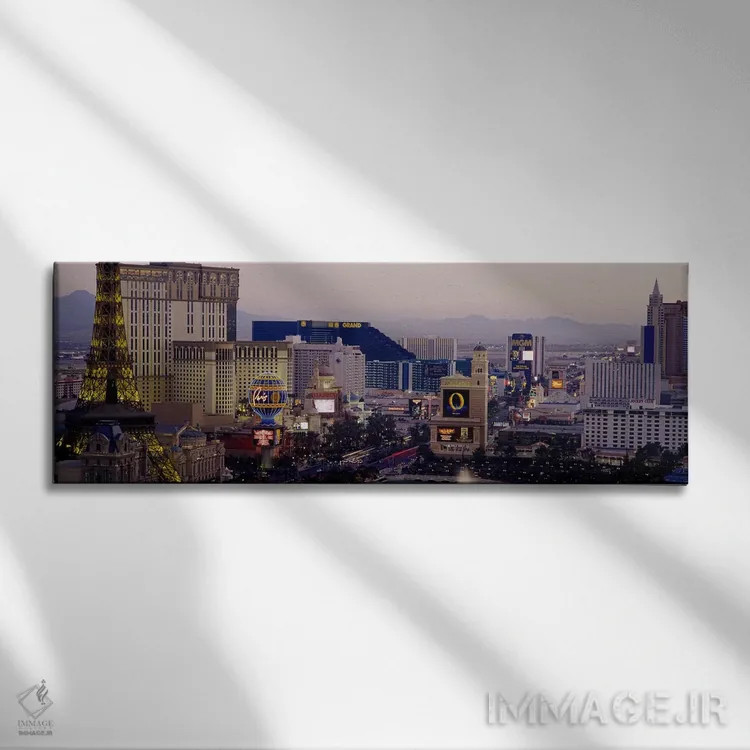تابلو Las Vegas, Nevada, USA,نمای بالا از ساختمانهای شهری، لاس وگاس، نوادا، آمریکا اثر پانورامیک ایمجز (استودیو عکاسی عریض) - نمای روبهرو روی دیوار