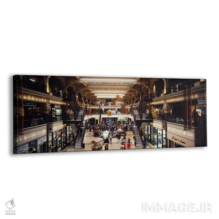 تابلو Bourse Shopping Center, Philadelphia, Pennsylvania, USA,فضای داخلی مرکز خرید بورس، فیلادلفیا، پنسیلوانیا، آمریکا اثر پانورامیک ایمجز (استودیو عکاسی عریض) - نمای پرسپکتیو محصول