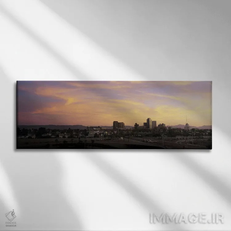 تابلو افق غروب فینیکس، آریزونا، آمریکا اثر پانورامیک ایمجز (استودیو عکاسی عریض) - نمای روبهرو روی دیوار