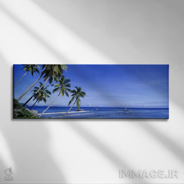 تابلو La Digue, Republic Of Seychelles,نخلهای ساحلی، لا دیگو، جمهوری سیشل اثر پانورامیک ایمجز (استودیو عکاسی عریض) - نمای روبهرو روی دیوار