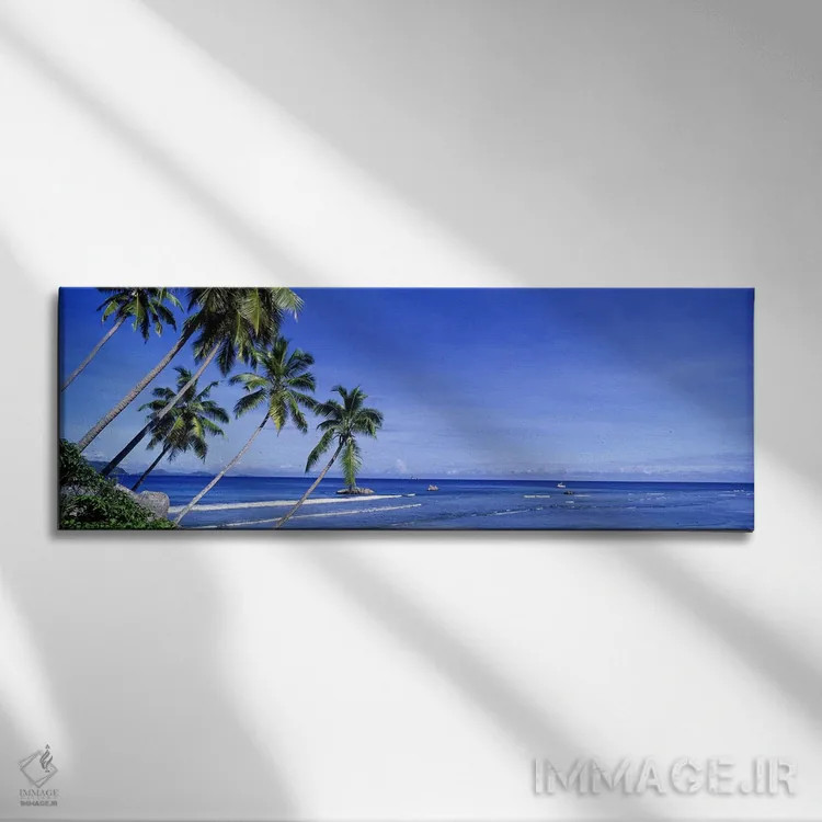 تابلو La Digue, Republic Of Seychelles,نخلهای ساحلی، لا دیگو، جمهوری سیشل اثر پانورامیک ایمجز (استودیو عکاسی عریض) - نمای روبهرو روی دیوار