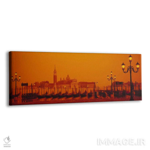 تابلو Venice, Veneto, Italy,گوندولاهای پهلوگرفته در ایستگاه مولو با نمای سن جورجو ماجوره در پسزمینه، ونیز، ونتو، ایتالیا اثر پانورامیک ایمجز (استودیو عکاسی عریض) - نمای پرسپکتیو محصول