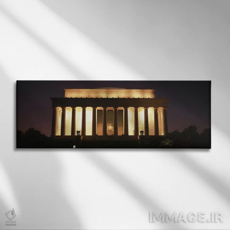 تابلو یادبود لینکلن، واشنگتن دیسی، آمریکا اثر پانورامیک ایمجز (استودیو عکاسی عریض) - نمای روبهرو روی دیوار